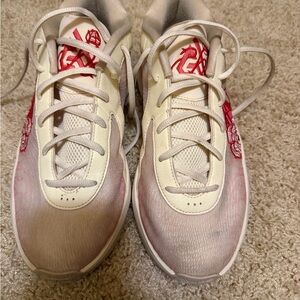 Nike Cream and Red Sneakers